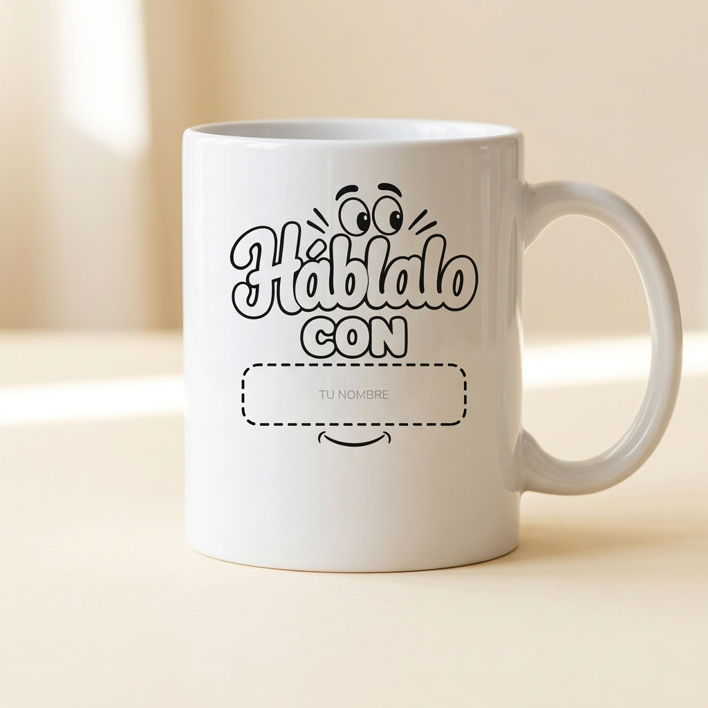 Taza Háblalo con tu nombre